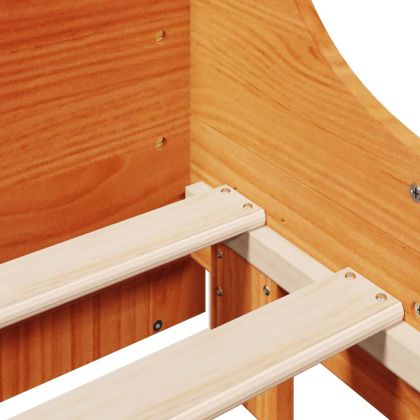 Легло с етажерка за книги, без матрак, 160x200 см, дърво масив