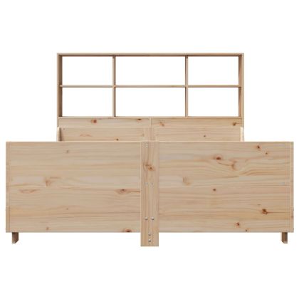 Легло с етажерка за книги, без матрак, 160x200 см, дърво масив