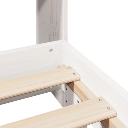 Рамка за легло без матрак, бял, 180x200 см, бор масив