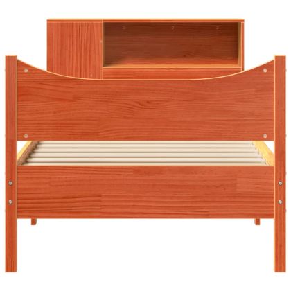 Рамка за легло без матрак, восъчнокафяв, 75x190 см, бор масив
