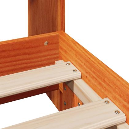 Рамка за легло без матрак, восъчнокафяв, 75x190 см, бор масив