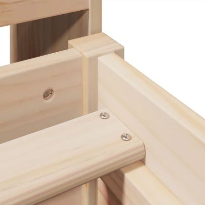 Легло с рафтове за книги, без матрак, 100x200 см, бор масив