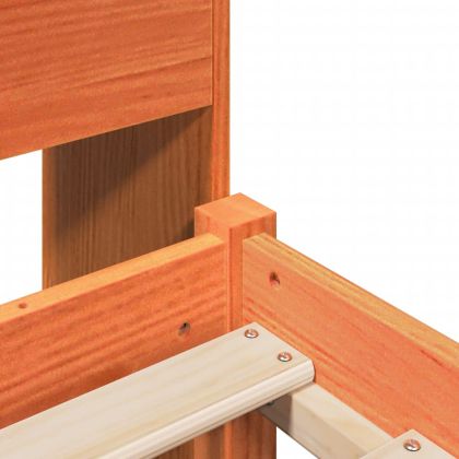 Легло с етажерка за книги, без матрак, 75x190 см, дърво масив