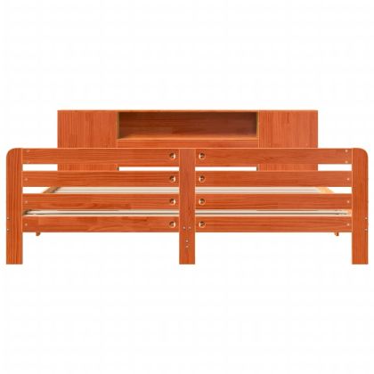 Рамка за легло без матрак, восъчнокафяв, 180x200 см, бор масив