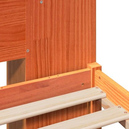 Легло с етажерка за книги, без матрак, 200x200 см, бор масив