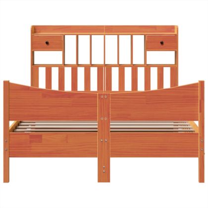 Рамка за легло без матрак, восъчнокафяв, 160x200 см, бор масив