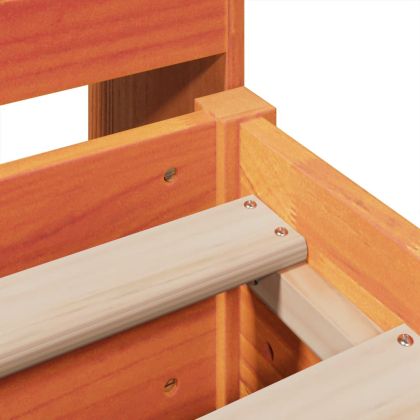 Рамка за легло без матрак, восъчнокафяв, 200x200 см, бор масив