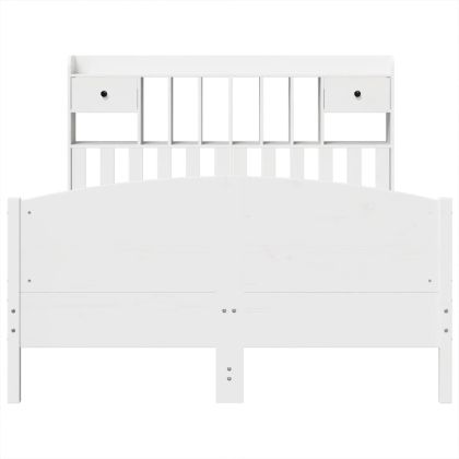 Легло с етажерка за книги, без матрак, 150x200 см, бор масив