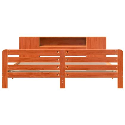 Рамка за легло без матрак, восъчнокафяв, 200x200 см, бор масив