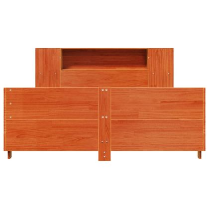 Рамка за легло без матрак, восъчнокафяв, 120x190 см, бор масив