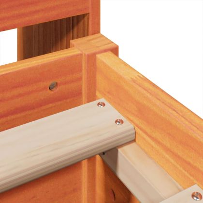 Рамка за легло без матрак, восъчнокафяво, 135x190 см, бор масив