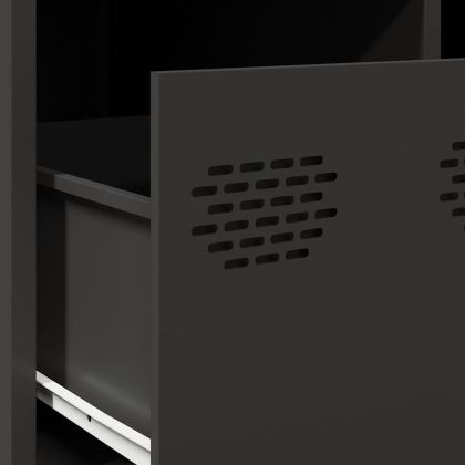 Маса за кафе, черна, 68,5x50x43,5 см, студеновалцувана стомана