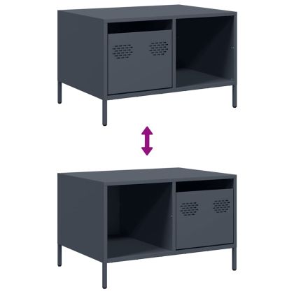 Маса за кафе антрацит 68,5x50x43,5 см студеновалцувана стомана