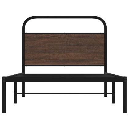 Рамка за легло без матрак 90x190 см кафяв дъб инженерно дърво