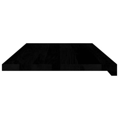 Прозоречни первази, 2 бр, тъмнокафяви, 80x40x2 см, дъб масив