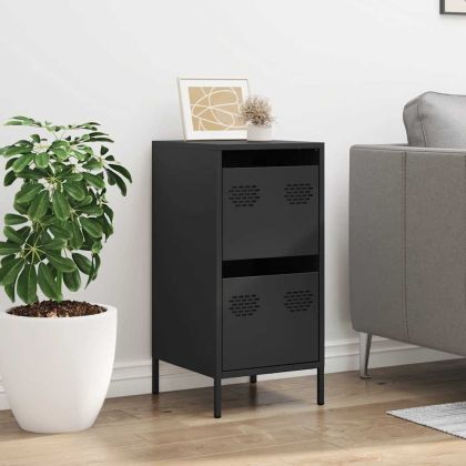 Бюфет, черен, 35x39x73,5 см, студеновалцувана стомана