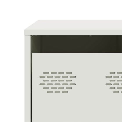 Маса за кафе, бяла, 68,5x50x43,5 см, студеновалцувана стомана