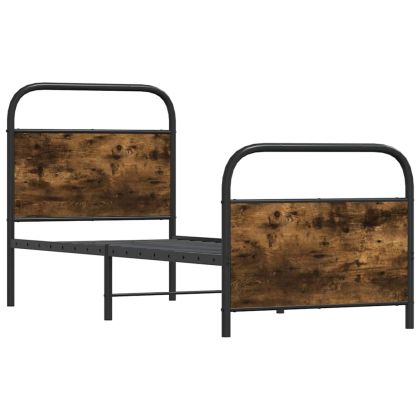 Рамка за легло без матрак 75x190 см опушен дъб инженерно дърво