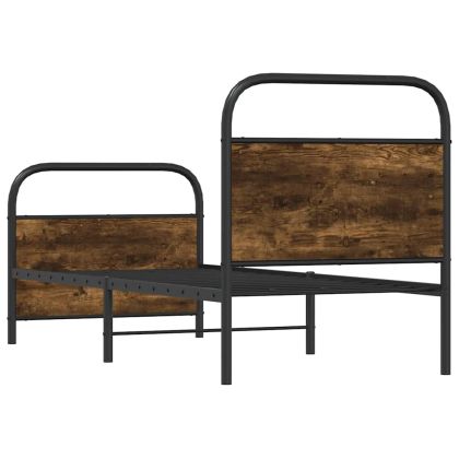 Рамка за легло без матрак 75x190 см опушен дъб инженерно дърво