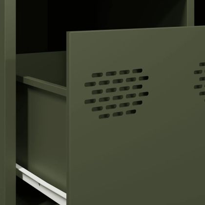 Маса за кафе, зелена, 68,5x50x43,5 см, студеновалцувана стомана