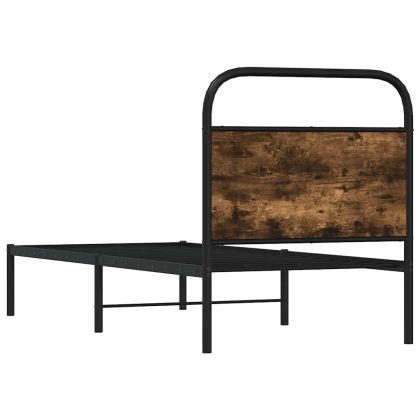 Рамка за легло без матрак 75x190 см опушен дъб инженерно дърво