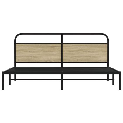Метална рамка за легло, без матрак, сонома дъб, 180x200 см