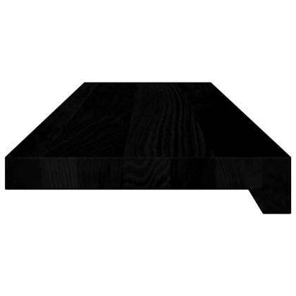 Прозоречни первази, 2 бр, тъмнокафяви, 80x20x2 см, дъб масив