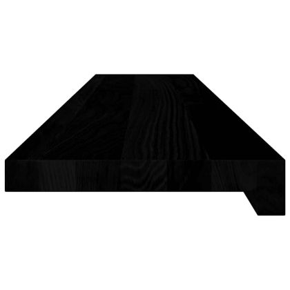 Прозоречни первази, 2 бр, тъмнокафяви, 100x20x2 см, дъб масив