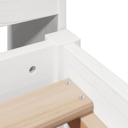 Рамка за легло без матрак, бял, 75x190 см, борово дърво масив