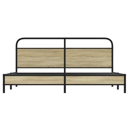 Метална рамка за легло, без матрак, сонома дъб, 180x200 см