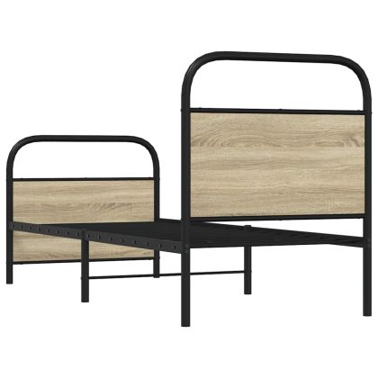 Рамка за легло без матрак 75x190 см дъб сонома инженерно дърво