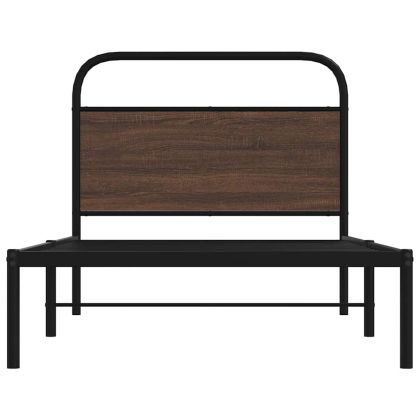 Рамка за легло без матрак 100x200 см кафяв дъб инженерно дърво