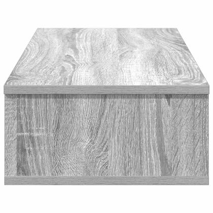 Стенен рафт с чекмеджета сив сонома 80x34x17 см инженерно дърво