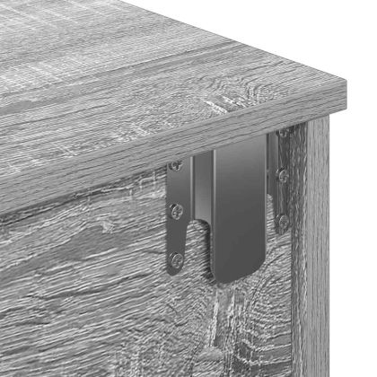 Стенен рафт с чекмеджета сив сонома 80x34x17 см инженерно дърво