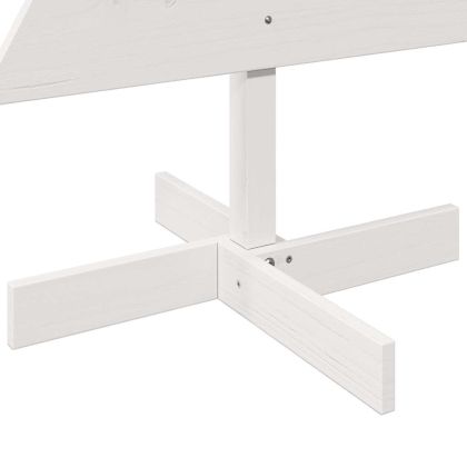 Дървена коледна елха за декорация бял 120 см борово дърво масив