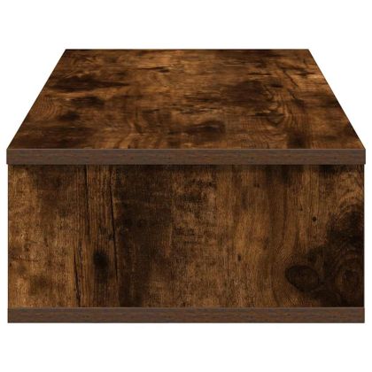 Стенен рафт с чекмеджета опушен дъб 80x34x17 см инженерно дърво