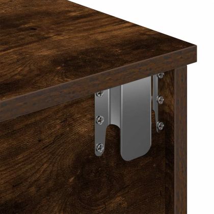 Стенен рафт с чекмеджета опушен дъб 80x34x17 см инженерно дърво