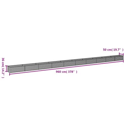 Градинска повдигната леха 960x50x36 см кортенова стомана