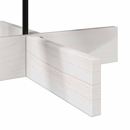 Дървена коледна елха за декорация бял 100 см борово дърво масив