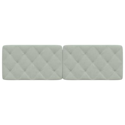 Мека табла за легло, светлосива, 160 см, кадифе