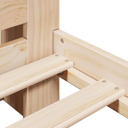 Легло с етажерка за книги, без матрак, 135x190 см, бор масив