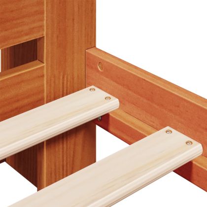 Легло с етажерка за книги, без матрак, 150x200 см, бор масив