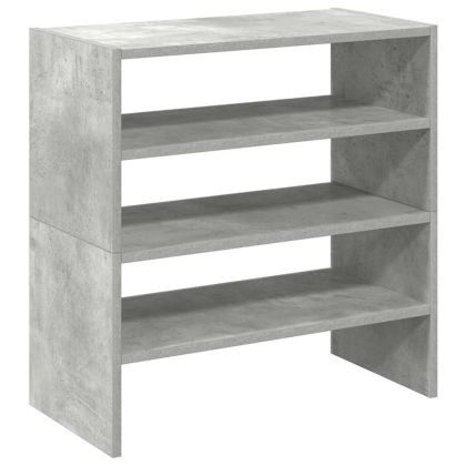 Поставки за обувки, 2 бр, стифируеми, бетонно сив, 60x30x30,5см