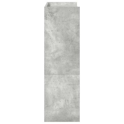 Етажерка за обувки, бетонно сива, 60x25x81 см, инженерно дърво