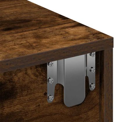 Стенен рафт с чекмеджета опушен дъб 100x36x19см инженерно дърво