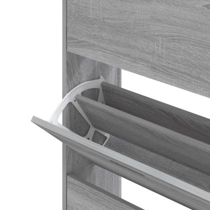 Шкаф за обувки, сив сонома, 63x24x147 см, инженерно дърво