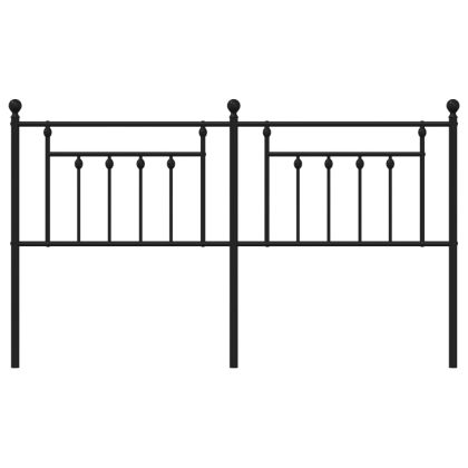 Метална табла за глава, черна, 160 см