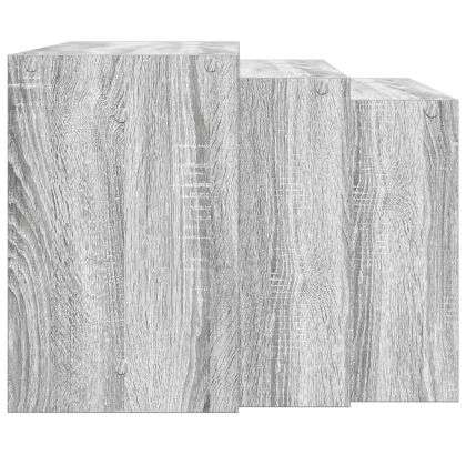 Стифиращи маси, 3 бр, сив сонома, инженерно дърво