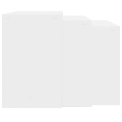 Стифиращи маси, 3 бр, бели, инженерно дърво