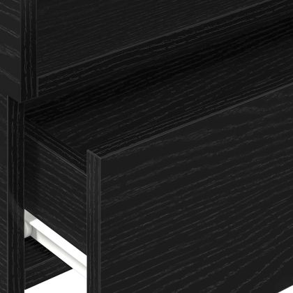 Нощни шкафчета за стенен монтаж, 2 бр, черни, 45x26x28,5 см